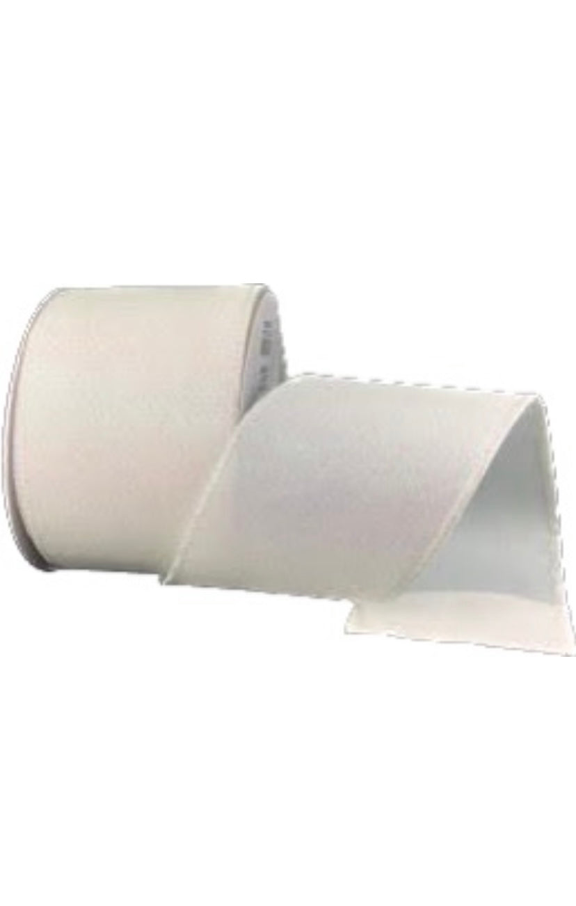 Wired White/ Irid All Flat Glitter- 2.5”x10 Yards