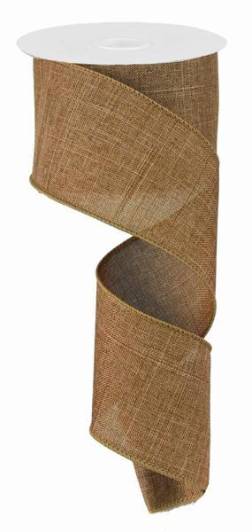 Wired Tan Royal Burlap Ribbon- 2.5”x10 Yards