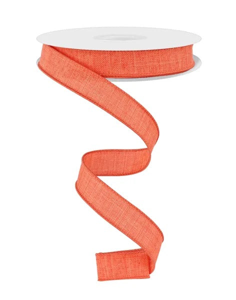 Wired Dark Coral Royal Burlap Ribbon- 5/8”x10 Yards