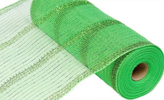 10.5”x 10 Yards Lime Green Tinsel Foil Mesh