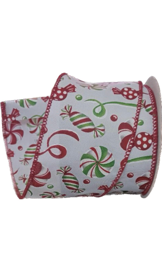 Wired Christmas Candy Ribbon-2.5”x10 Yards