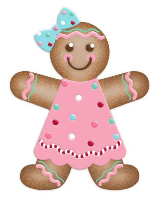 13”x10” Metal Embossed Gingerbread Girl Wreath Sign