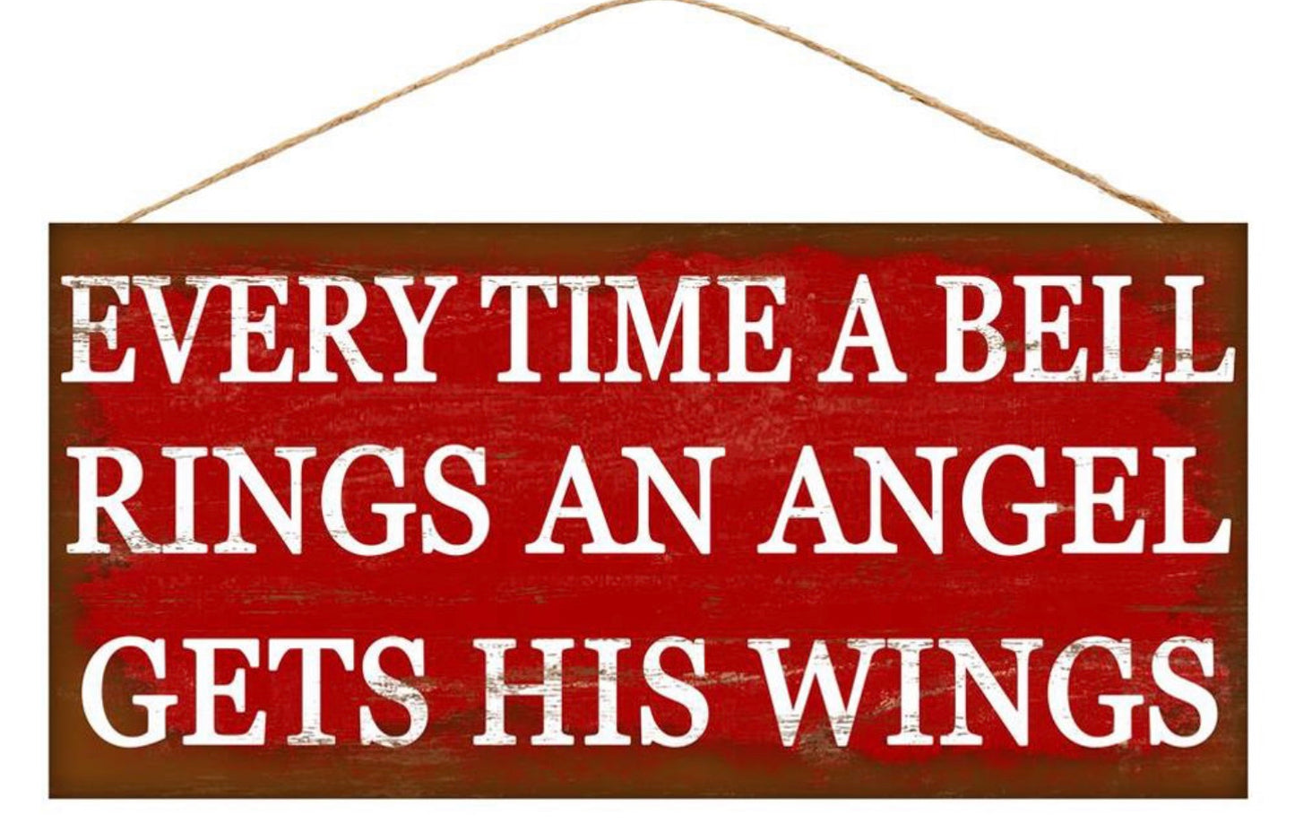 12.5”x6” Bells Ring Angels Get Wings Wreath Sign