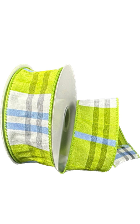 Wired Kiwi Iris Ayanna Dupioni Ribbon-1.5”x10 Yards