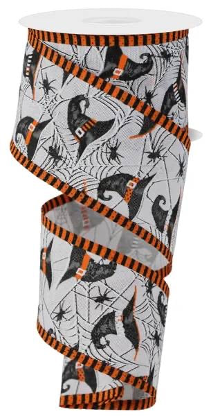 Wired Witch Hats and Spiders Halloween Ribbon-2.5”x10 Yards