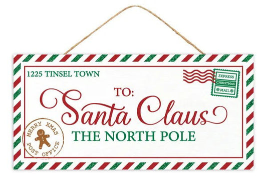 12.5”x6” Letter to Santa Claus Wreath Sign