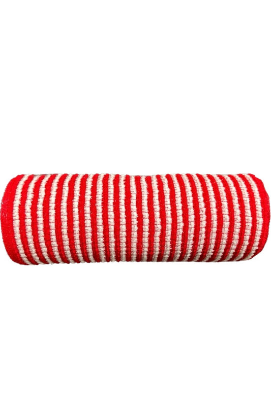 Red and White Snow Fuzz Mesh-10”x10 Yards