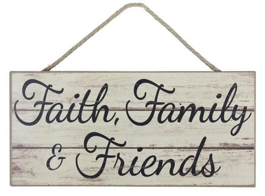 12.5”x6” Faith Family & Friends Wreath Sign