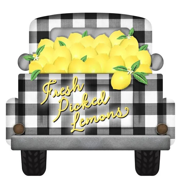 Fresh Picked Lemons Wreath Sign- 12”x11.5”