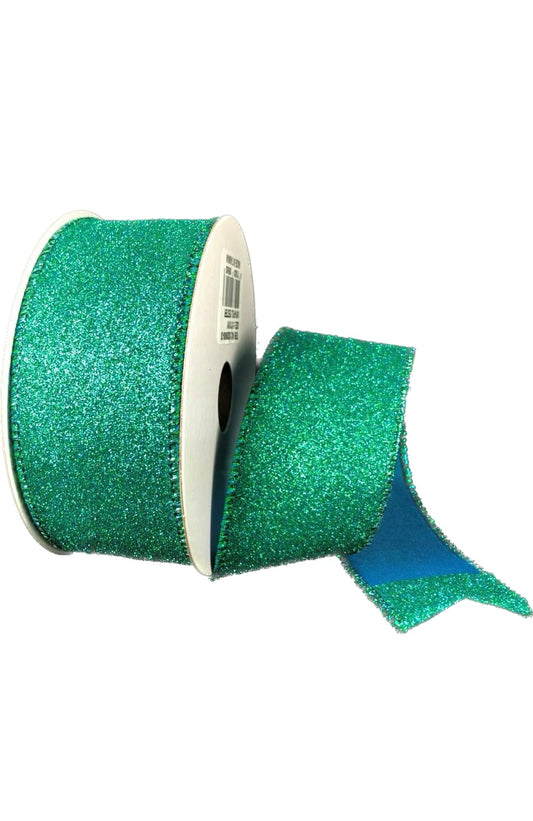 Wired Turquoise Glitter Ribbon- 1.5”x10 Yards