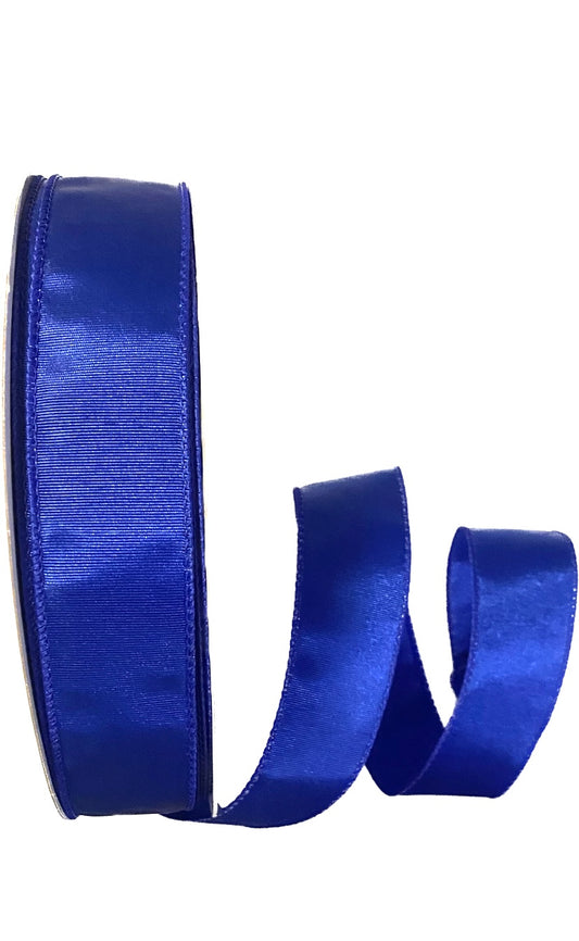 50 Yards - 1.5” Wired Royal Blue Ribbed Satin Ribbon