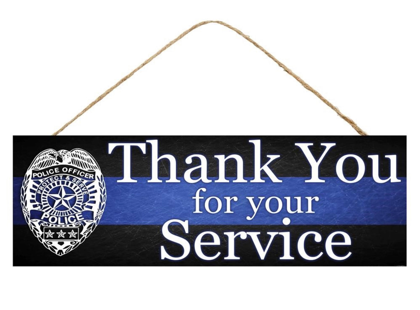 15”x5” Thank You for Your Service Police Support Wreath Sign