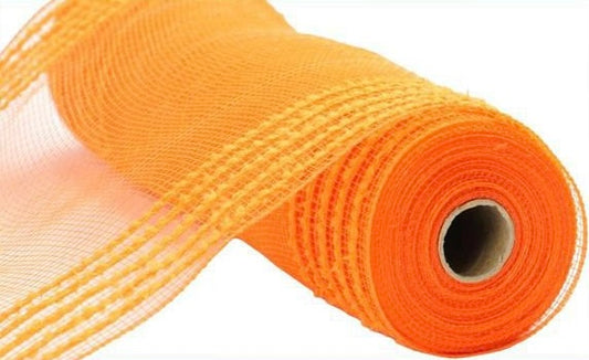 Orange Drift Border Stripe Mesh- 10.5”x10 Yards
