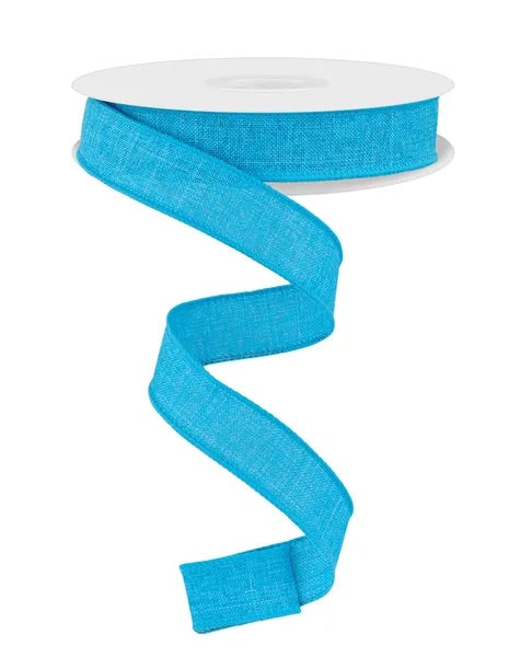 Wired Turquoise Royal Burlap Ribbon- 5/8”x10 Yards