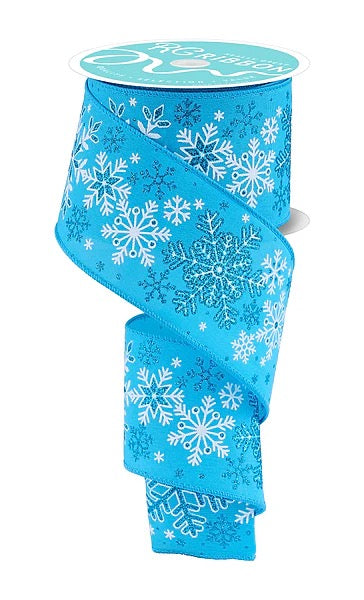 Wired Snowflake Ribbon- 2.5”x10 Yards