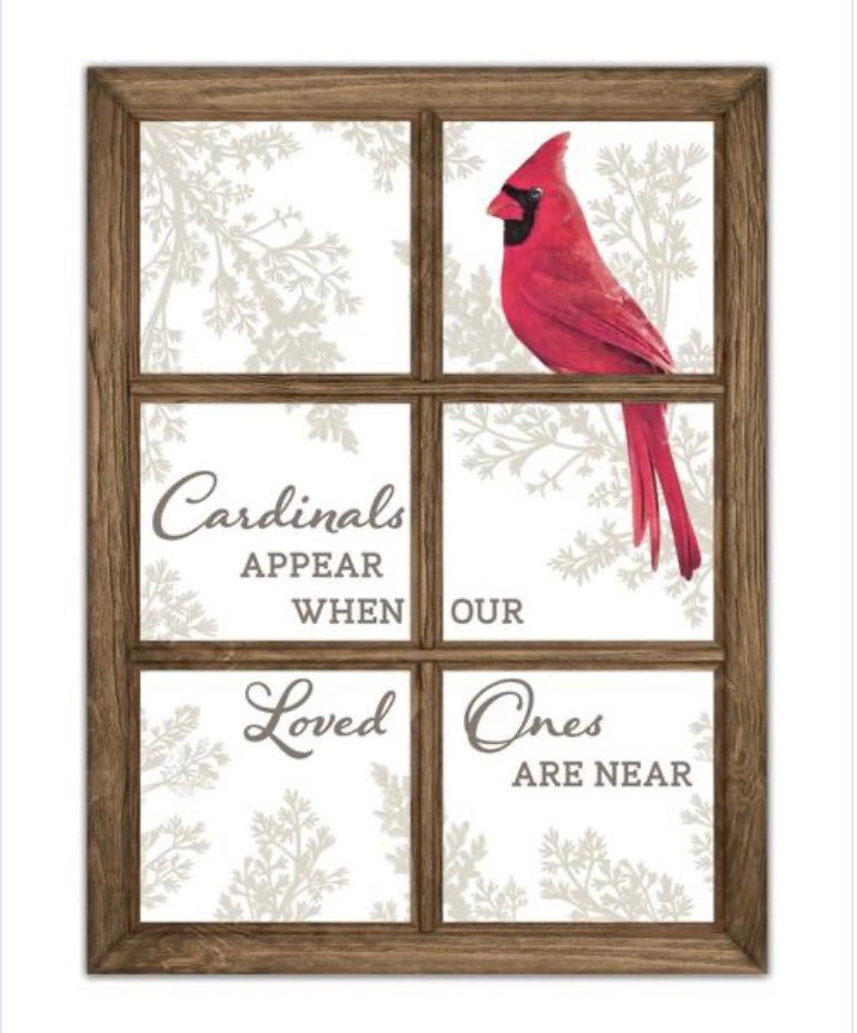 12.75”x9.5”Metal Cardinals Appear When Our Loved Ones Are Near Winter Wreath Sign