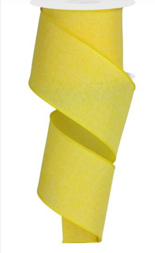 Wired Yellow Royal Burlap Ribbon- 2.5”x50 Yards