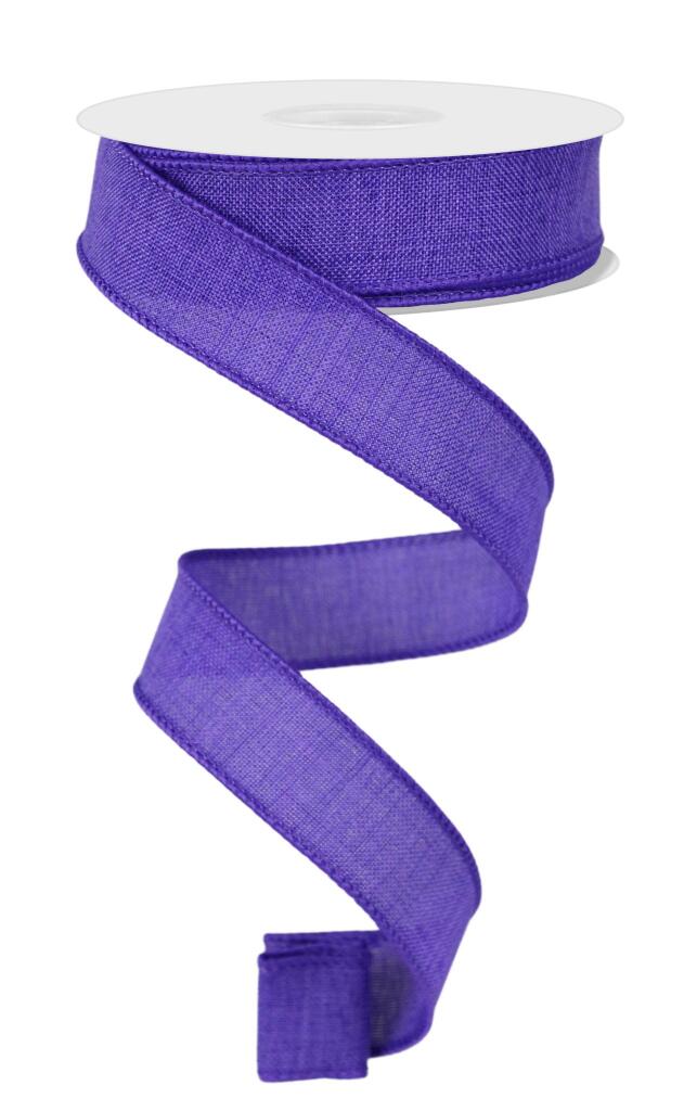 10 Yards- 7/8” Wired Purple Burlap Ribbon