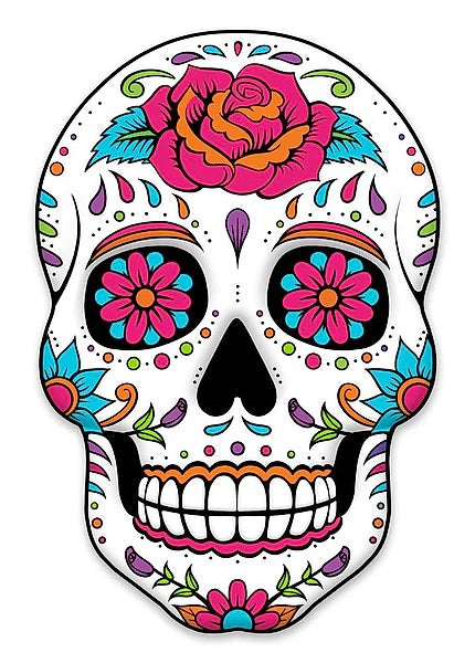 10”x6.6”Round Metal Halloween Sugar Skull Wreath Signs