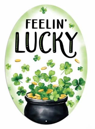 15”x10.35" Feelin’ Lucky Wreath Sign