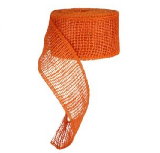 2.5”x10 Yards Orange Burlap Garland Jute Net