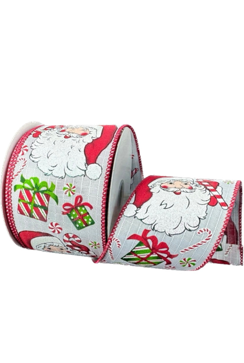 Wired Santa Claus Christmas Ribbon- 2.5”x10 Yards