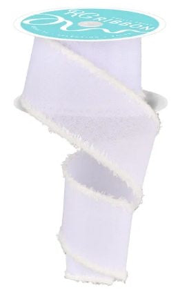 Wired White Faux Royal Burlap Drift Ribbon- 2.5”x10 Yards