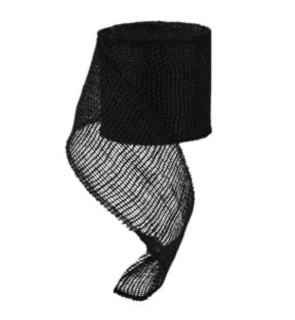 4”x10 Yards Black Burlap Garland Jute Net