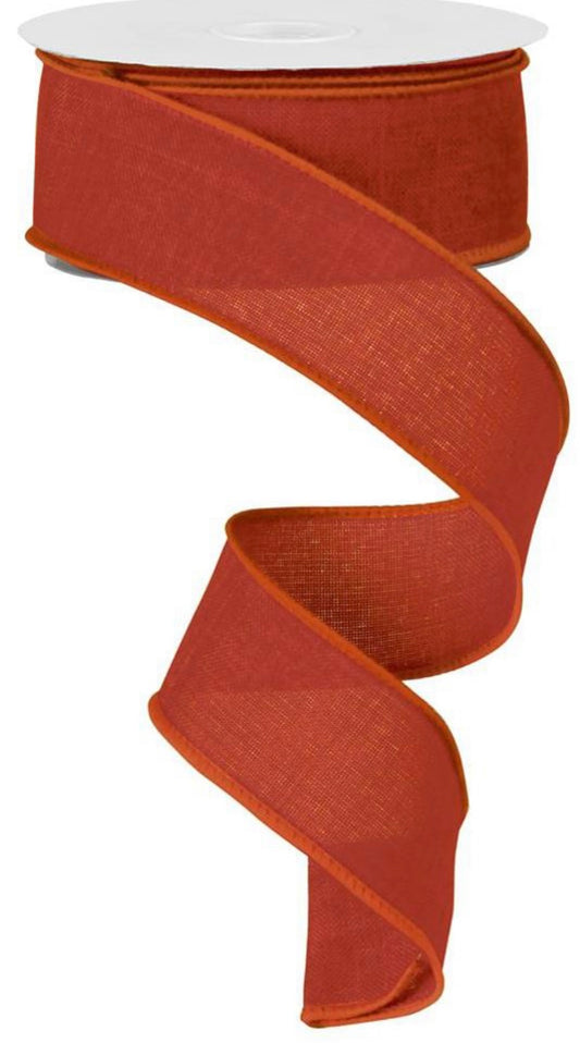 10 Yards- 1.5” Wired Rust Colored Ribbon