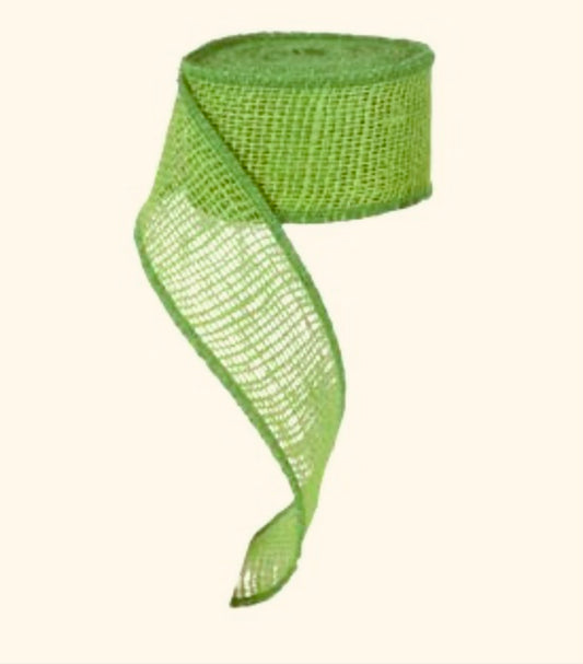 2.5”x10 Yards Lime Green Burlap Garland Jute Net