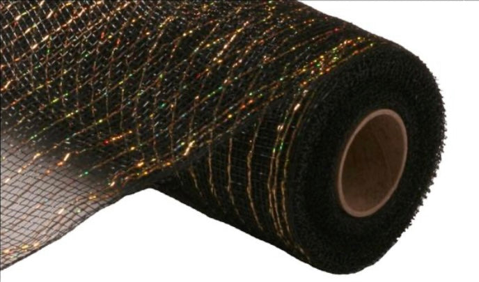 10”x10yd Black with Laser Gold Foil Mesh