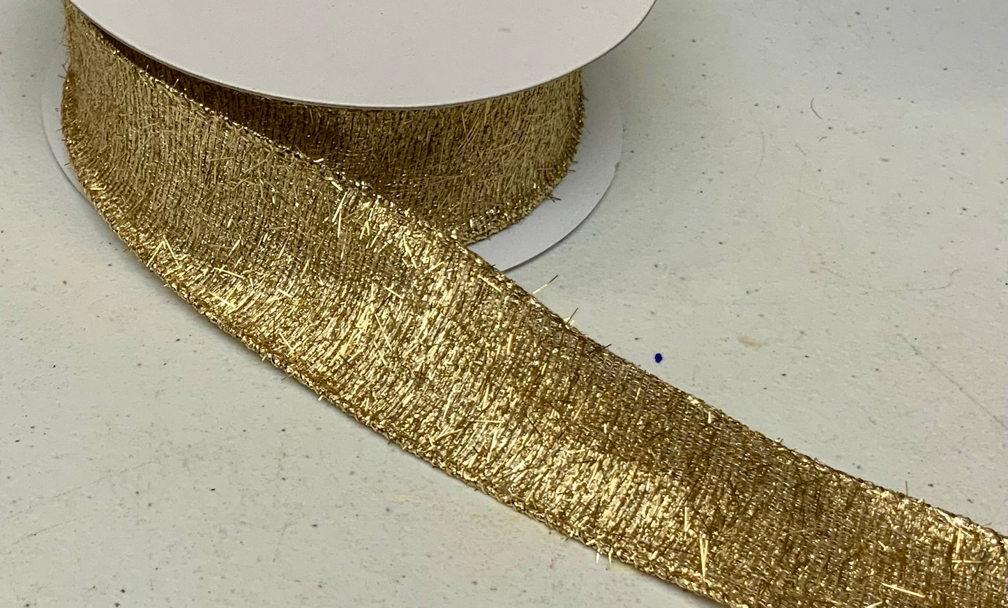 Wired Gold Muted Metallic Linen Ribbon- 1.5”x10 Yards