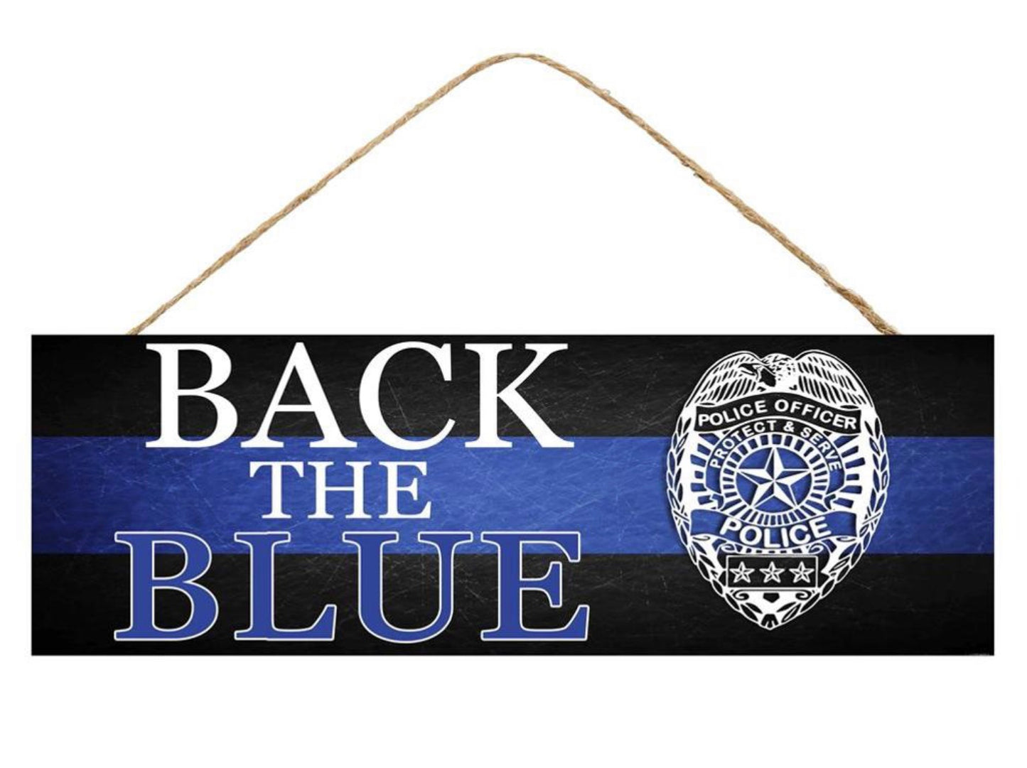 15”x5” Back the Blue Wreath Sign