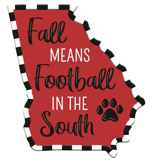 11”x10” Metal Embossed Georgia Football Wreath Sign