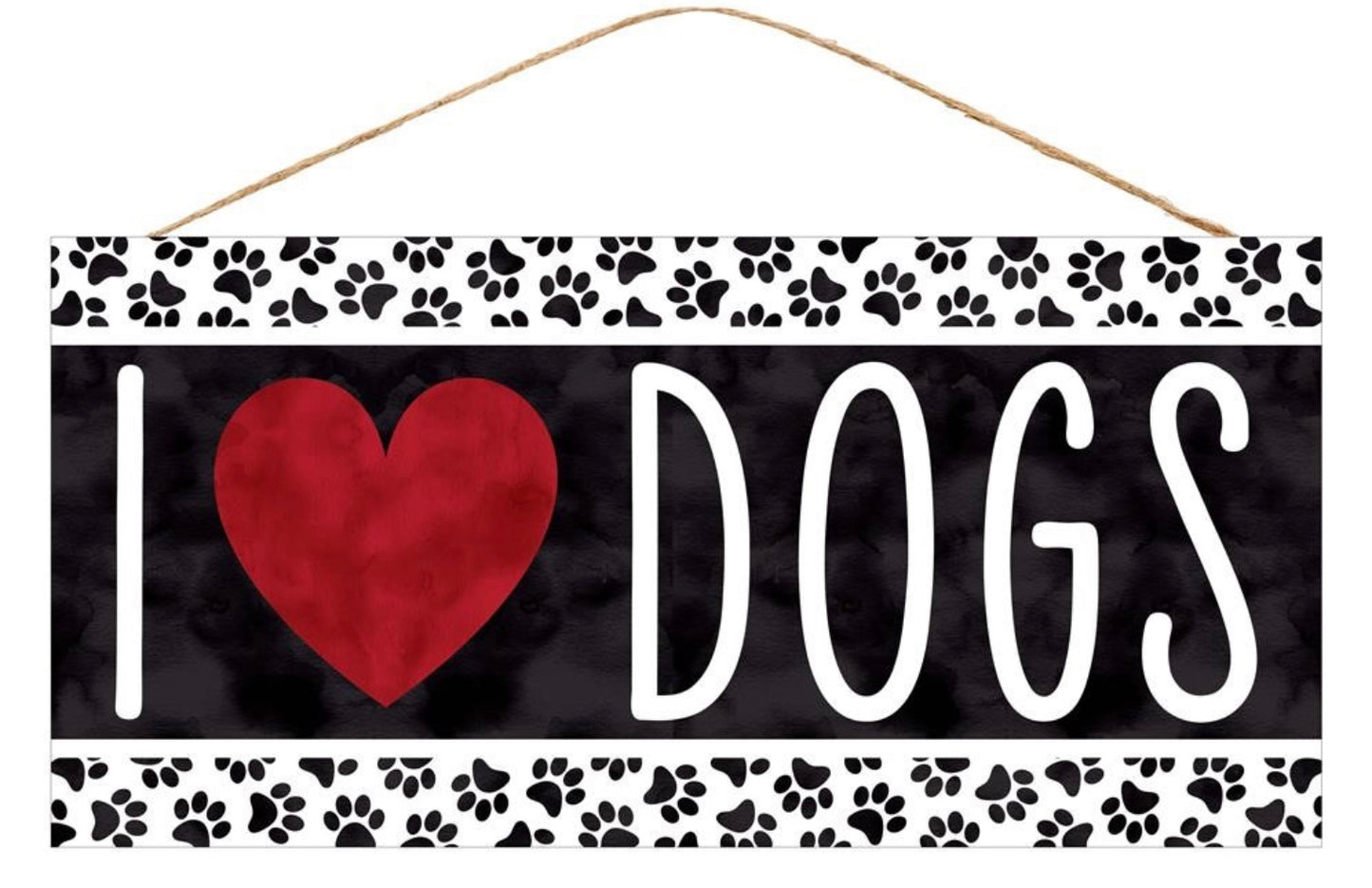 12.5”x6” I Love Dogs Wreath Sign