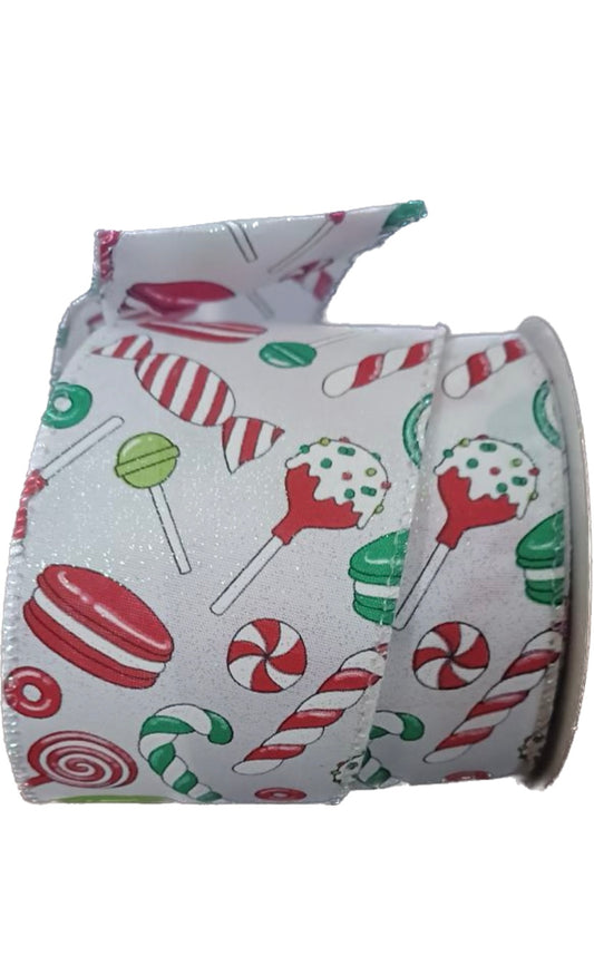 Wired Christmas Candy Ribbon-2.5”x10 Yards