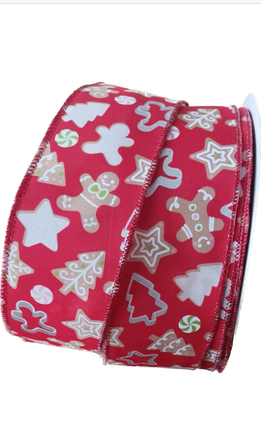 Wired Christmas Cookies Ribbon-2.5”x50 Yards