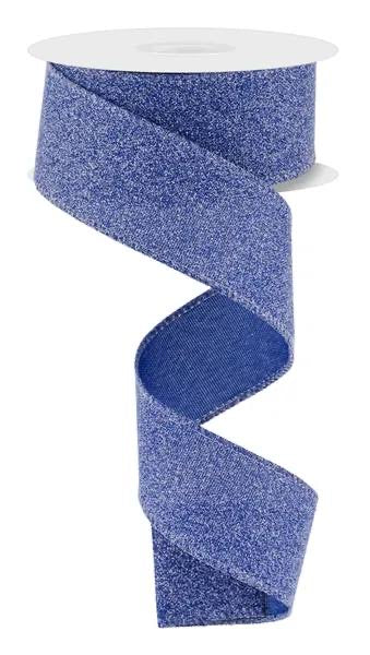 Wired Smoke Blue Crystal Shine on Royal Ribbon- 1.5”x10 Yards