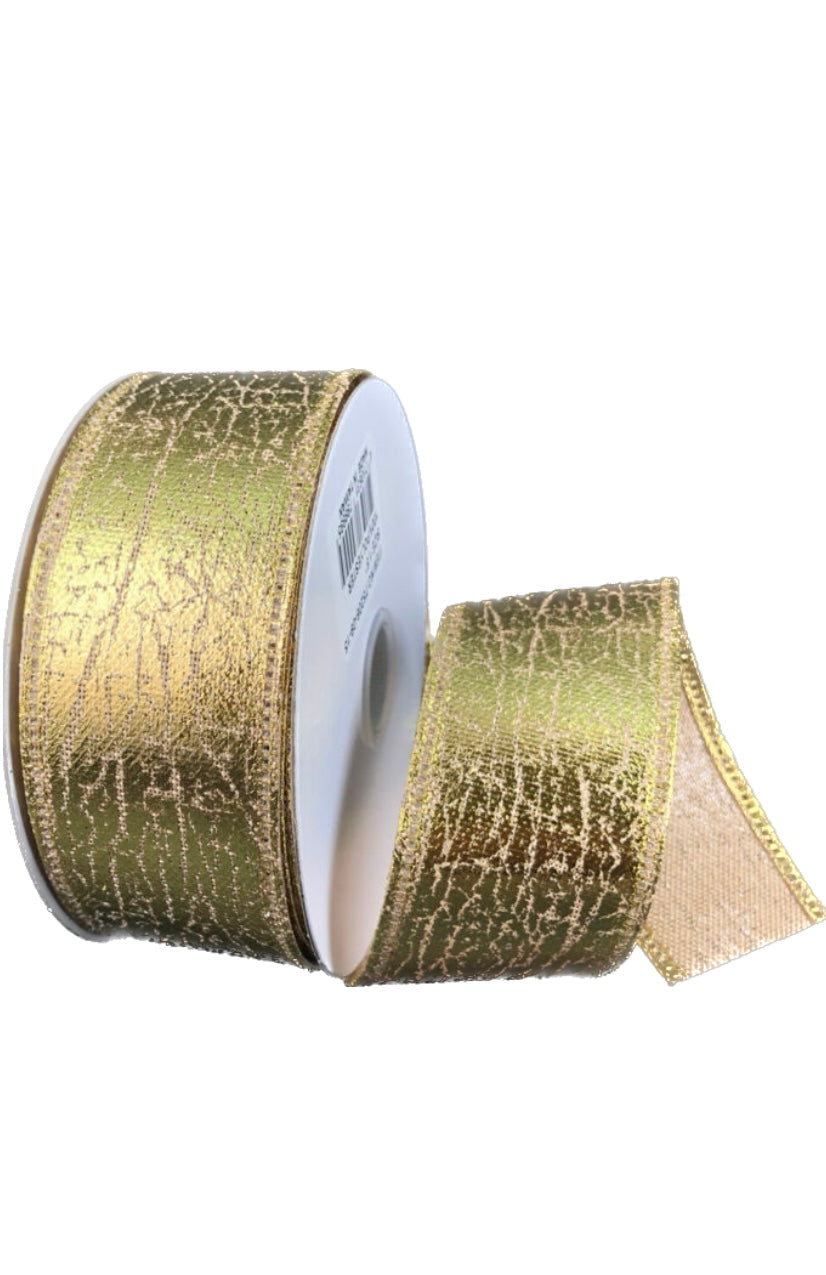 Wired Gold Crackle Ribbon-1.5” x10 Yards – foxwreathsupplies