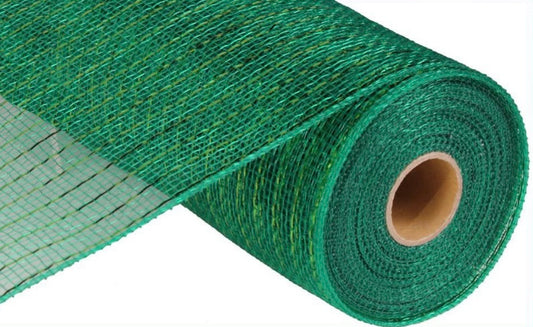 10” x10 Yards Emerald with Emerald Foil Mesh