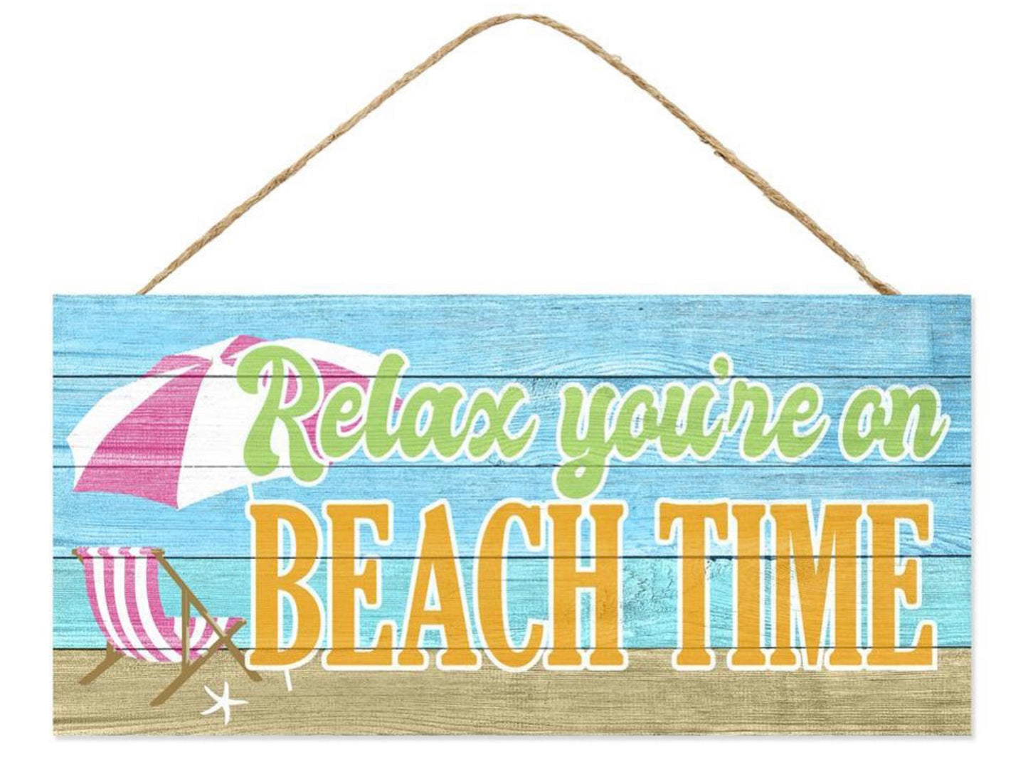 12.5”x6” Beach Time Summer Wreath Sign