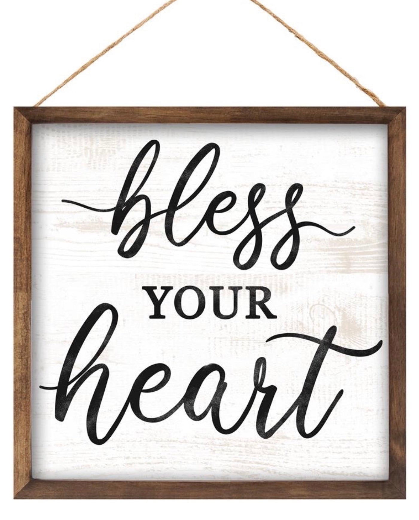 10” Square Bless Your Heart Square Wreath Sign