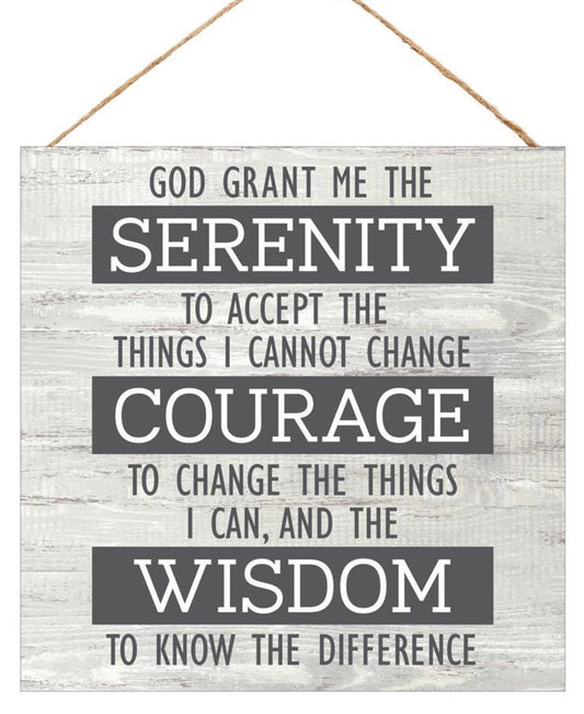 10” Square Serenity Prayer Wreath Sign