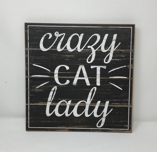 10” Square Crazy Cat Lady Wreath Sign