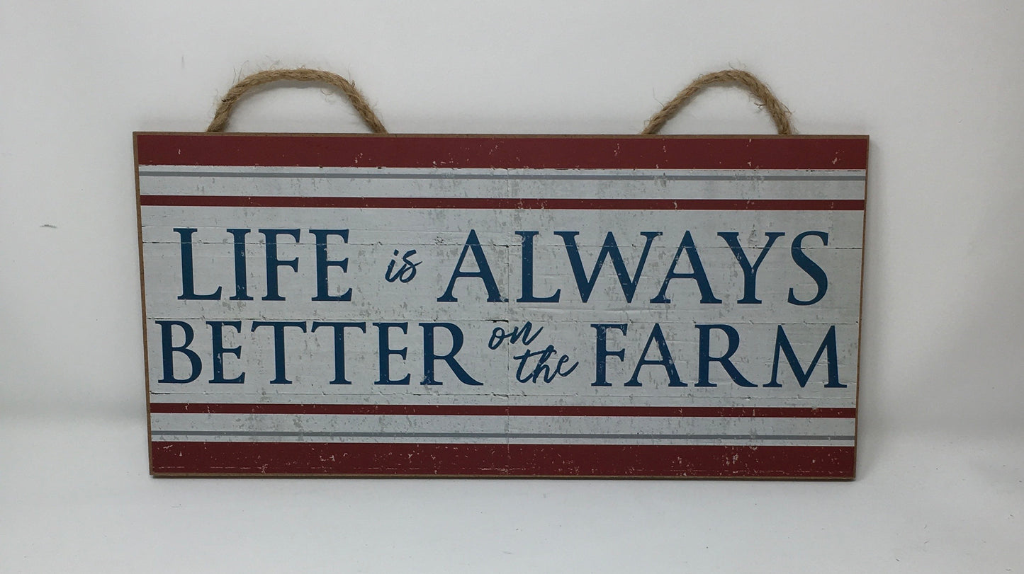 12.5”x6” Life is Better on the Farm Wreath Sign