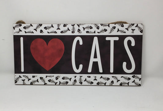 12.5”x6” I Love Cats Wreath Sign