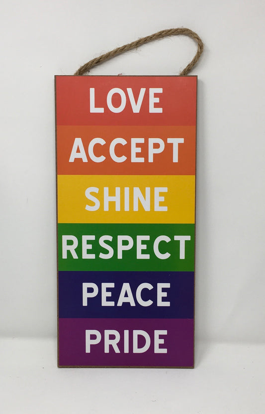 12.5”x6” Rainbow Pride Wreath Sign