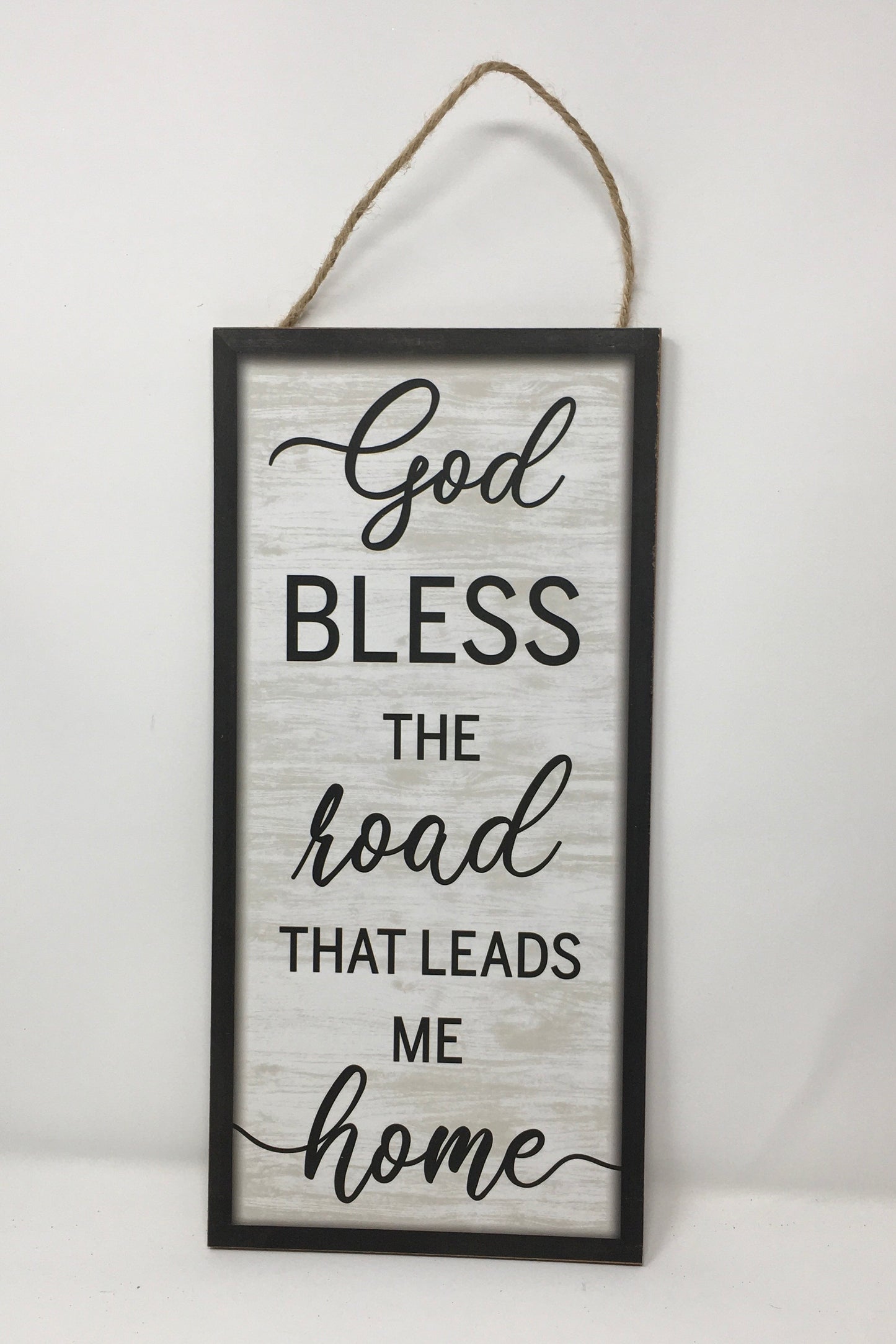 12.5”x6” God Bless the Road Wreath Sign