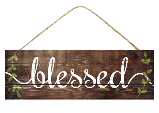 15”x5” Blessed Wreath Sign