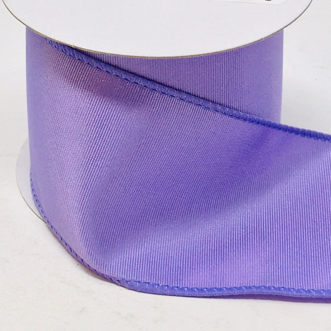 10 Yards - 2.5" Wired Lavender Ribbed Satin Ribbon